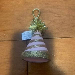 BBW Pink & Gold Pom Birthday Hat Keychain PocketBac Holder